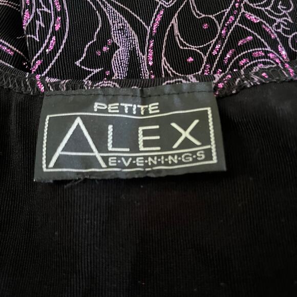 Y2K 2000s Black Purple Sparkly Paisley Stretch Tank Top L/XL Whimsygoth Fairy - Picture 6 of 7